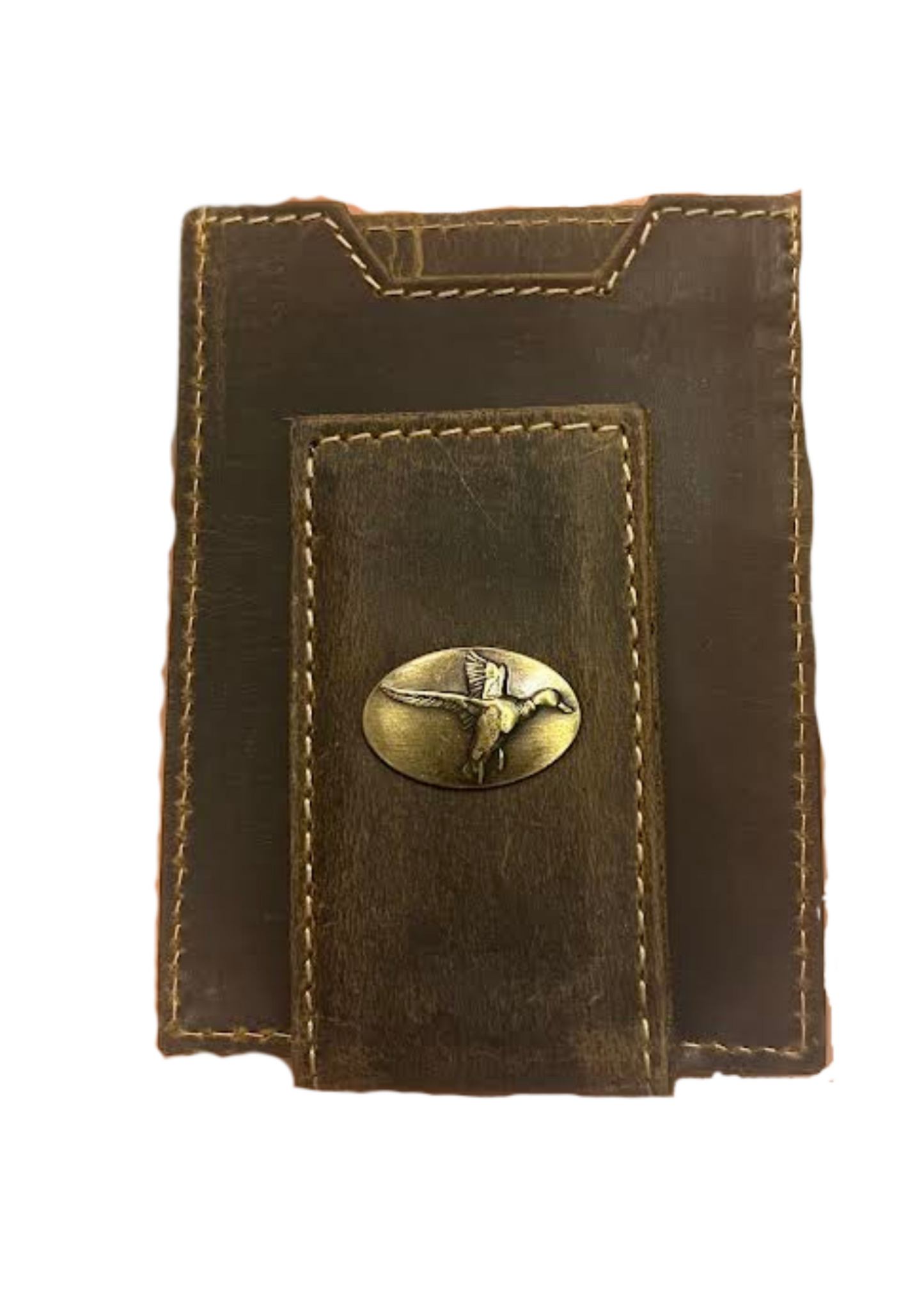 VINTAGE TAN FRONT POCKET WALLET - BRASS MALLARD