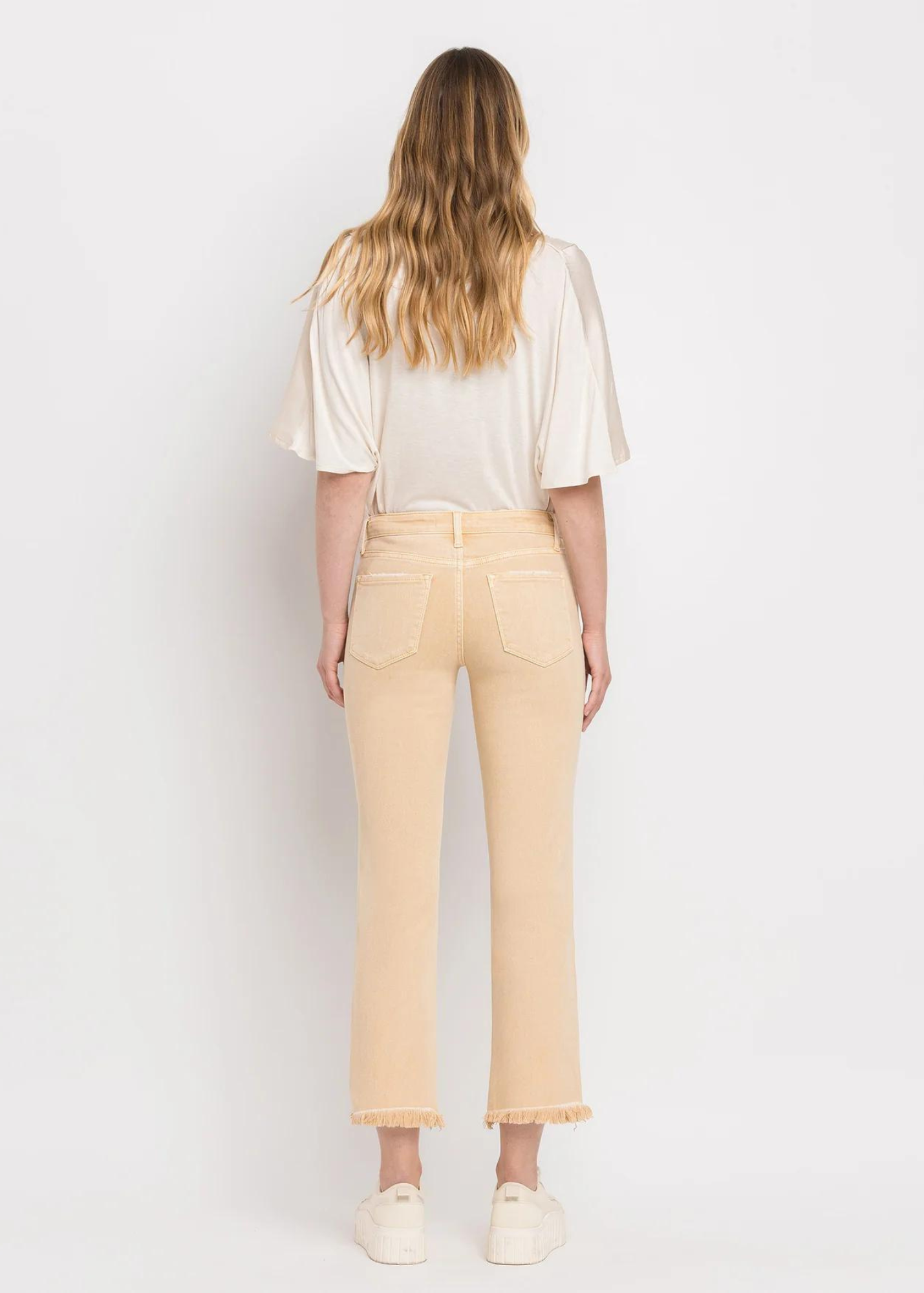 MID RISE STRAIGHT JEANS - SUN BEIGE