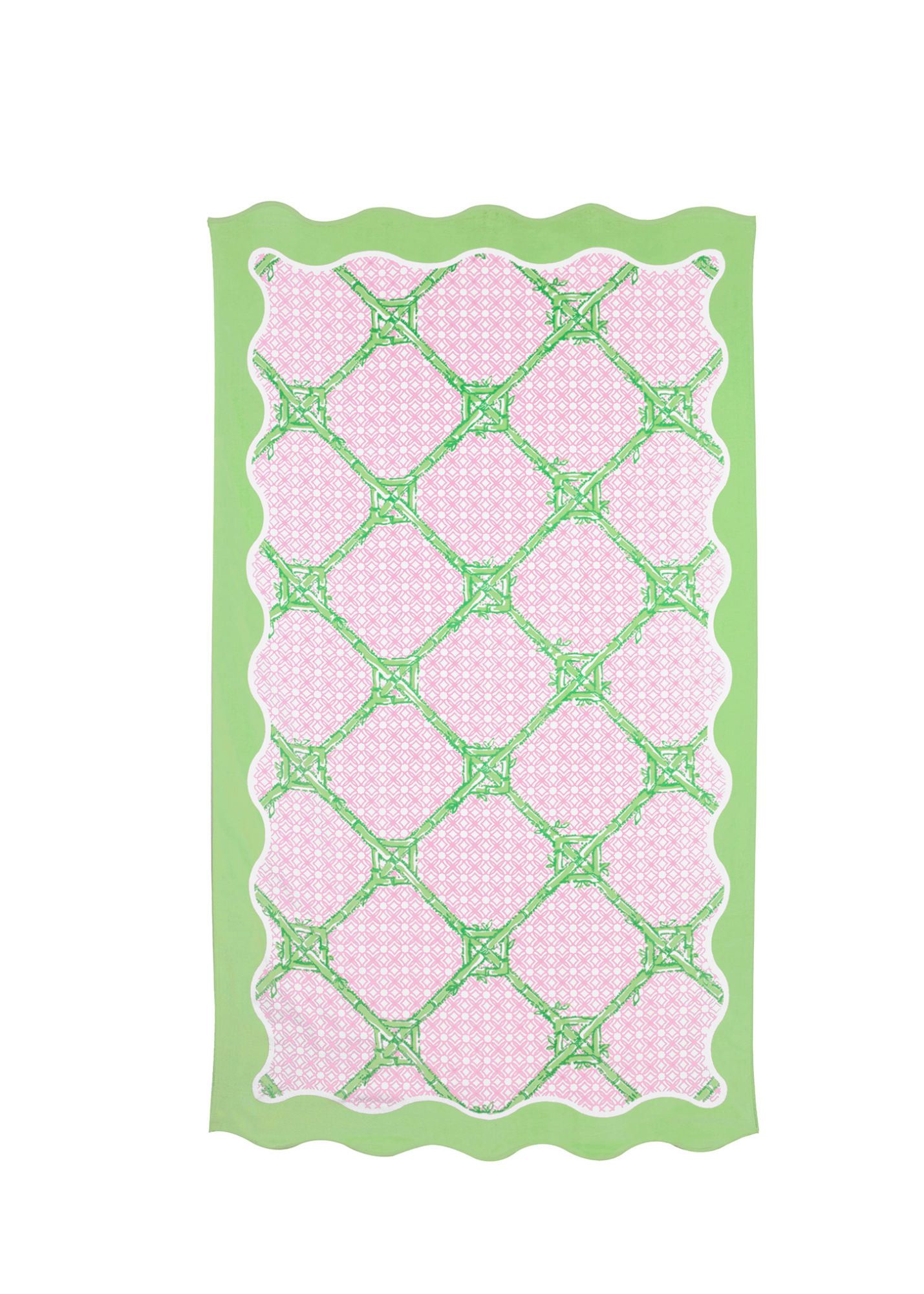 SCALLOPED BEACH TOWEL - BUTTERFLY TRELLIS