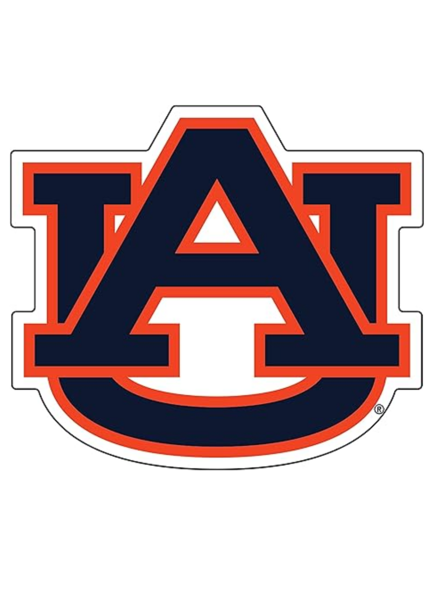 AU DECAL-ORG/BLUE : 3" AUBURN