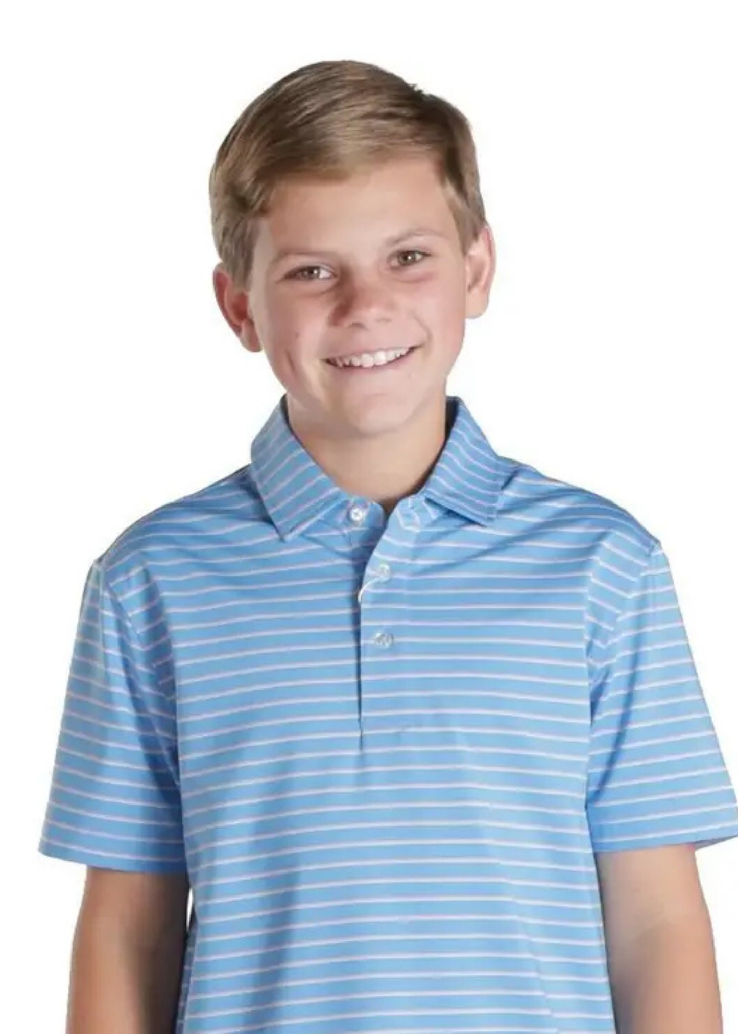 YOUTH STRIPED POLO-BLUE