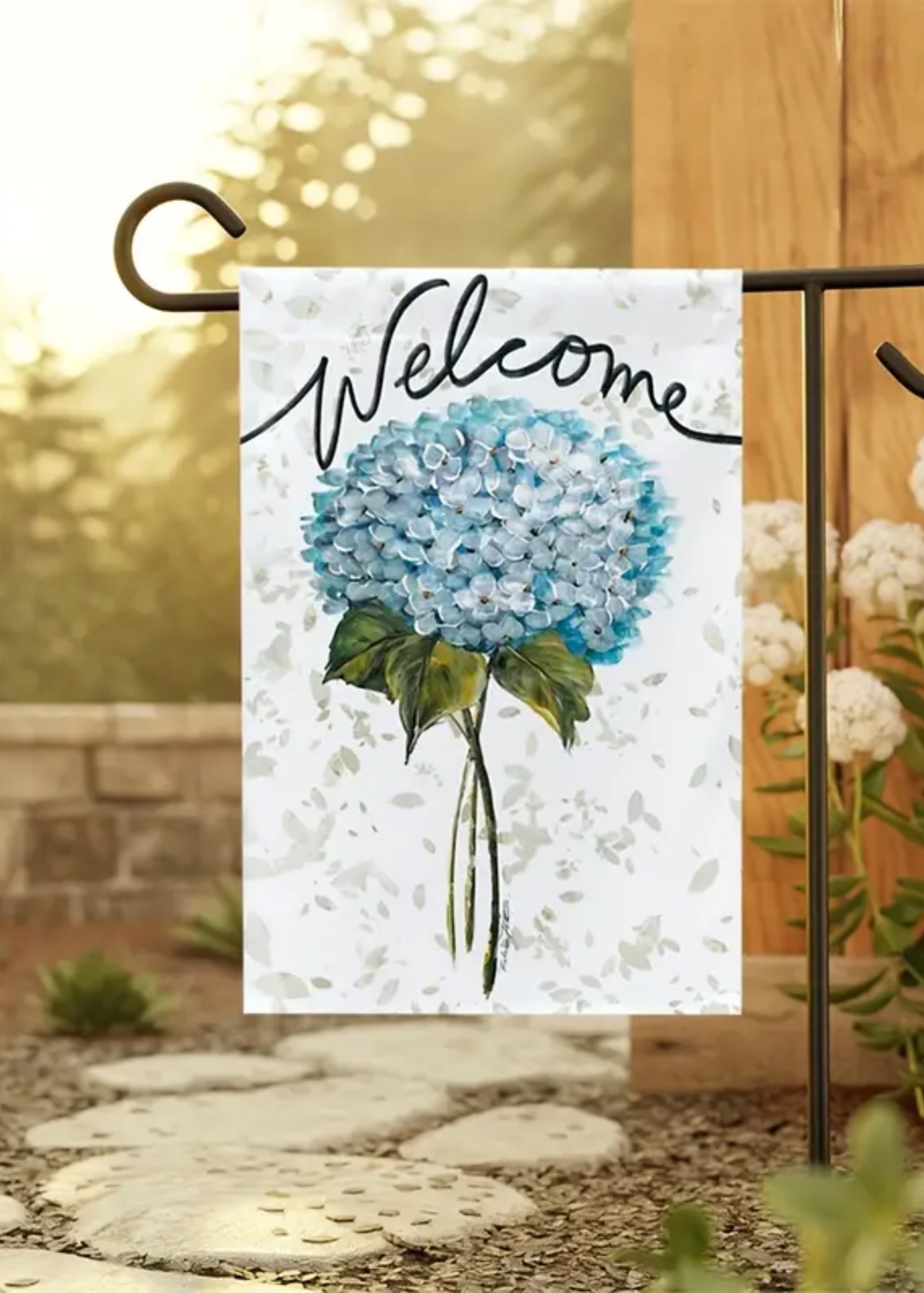 Blue Hydrangea Bouquet Garden Flag
