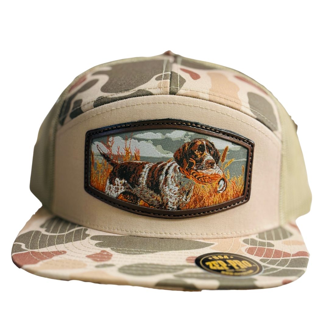 7 PANEL HAT - CAMO WOVEN PATCH POINTER