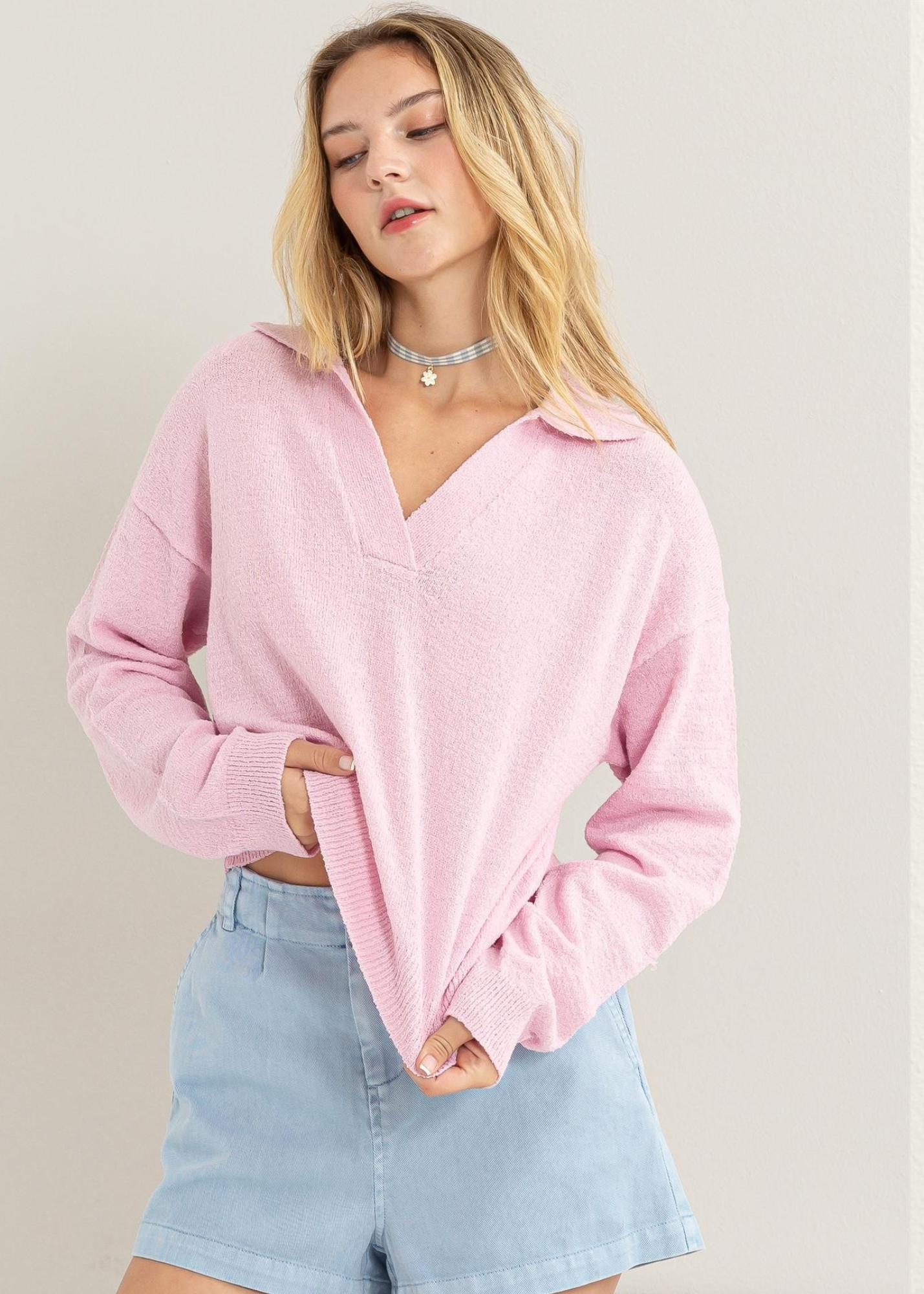 MARGERET TOP-PALE PINK