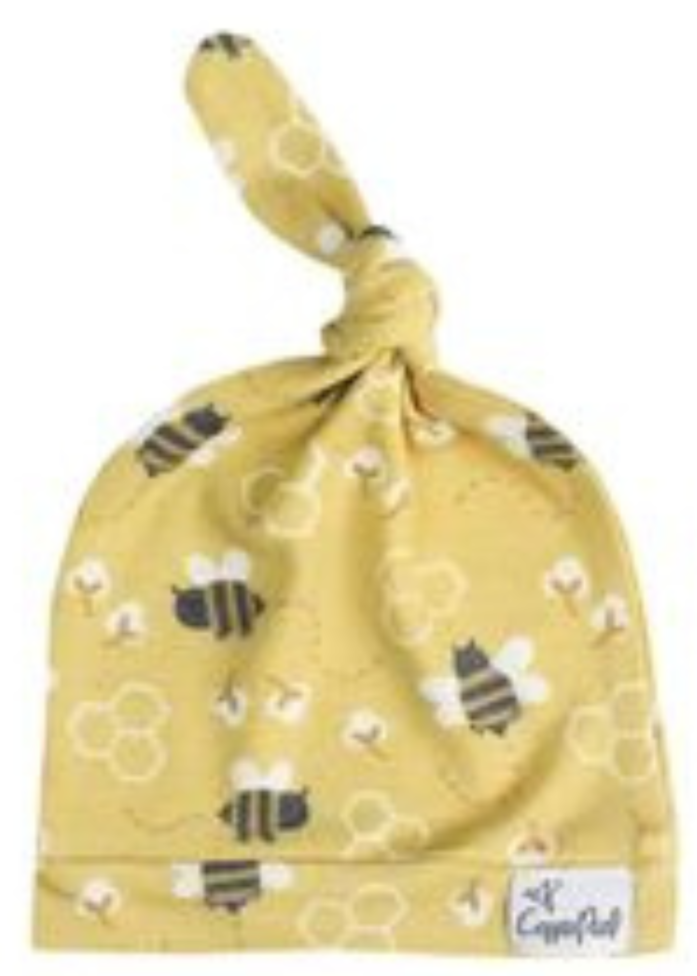 TOP KNOT HAT-HONEYCOMB : 0-4 MONTHS