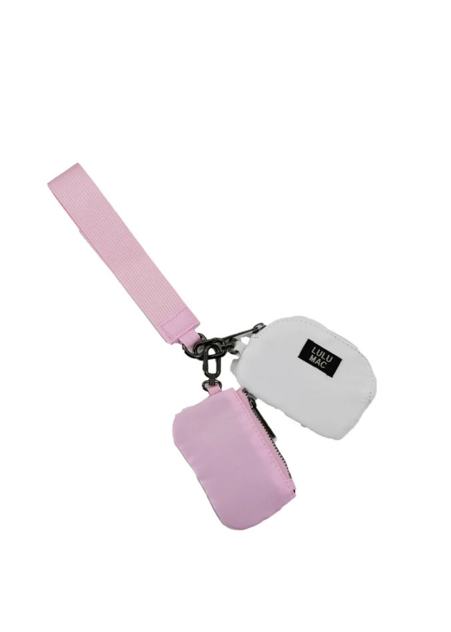 Pink/White Lulu Mac Double Pouch Wristlets