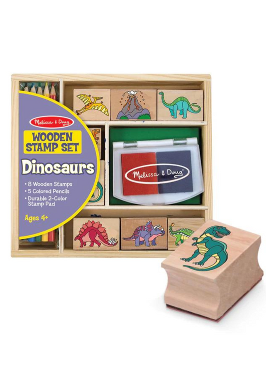 WOODEN STAMP SET-DINOSAURS