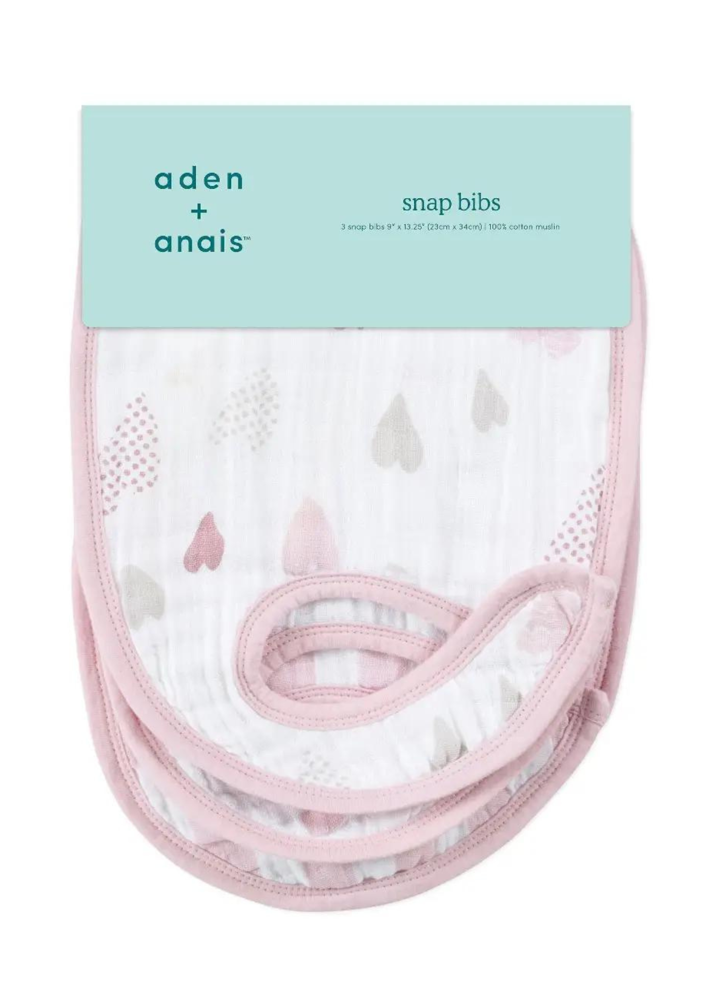 3 PACK SNAP BIBS-HEART BREAKER