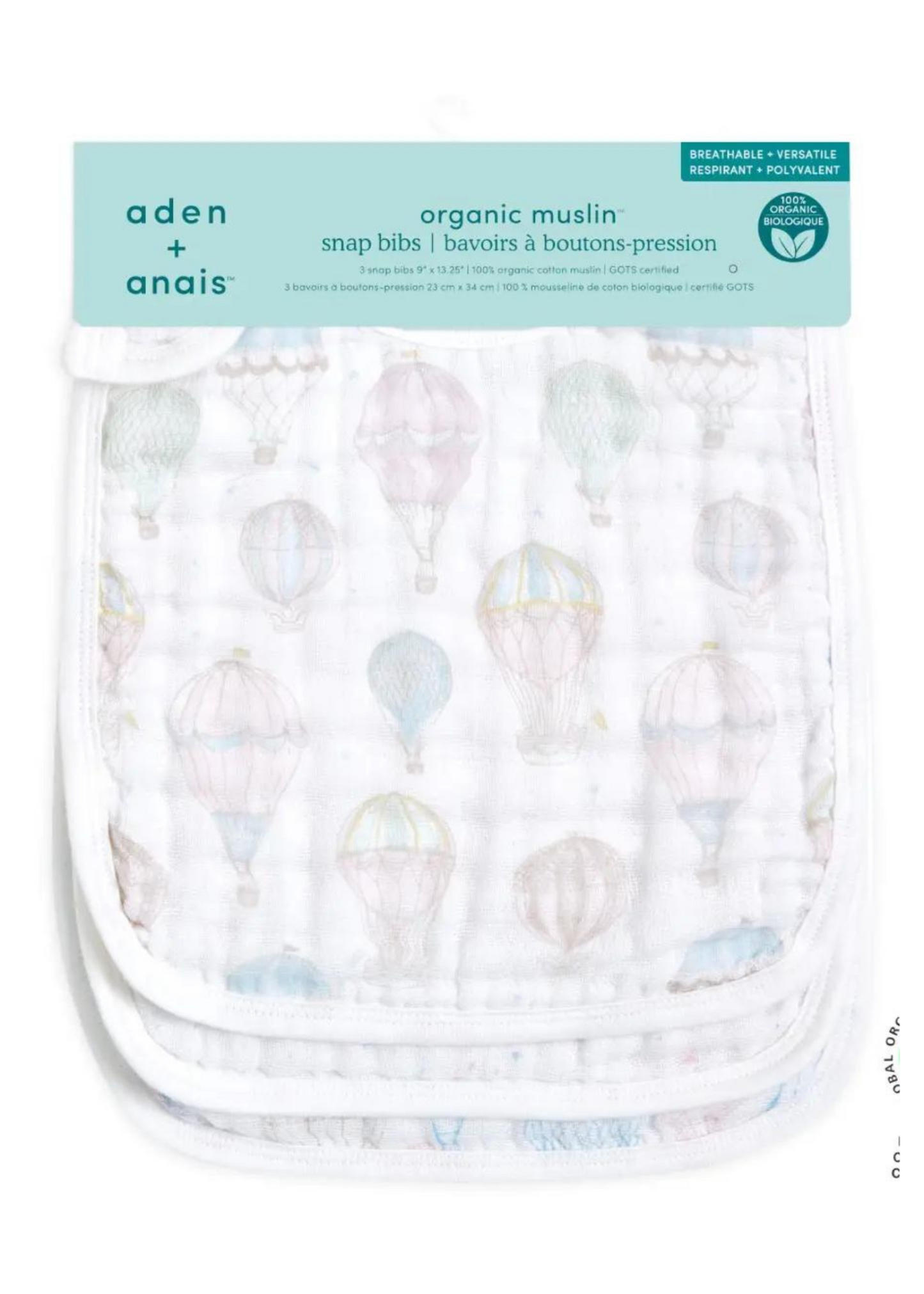 3-PACK SNAP BIBS-ABOVE THE CLOUDS