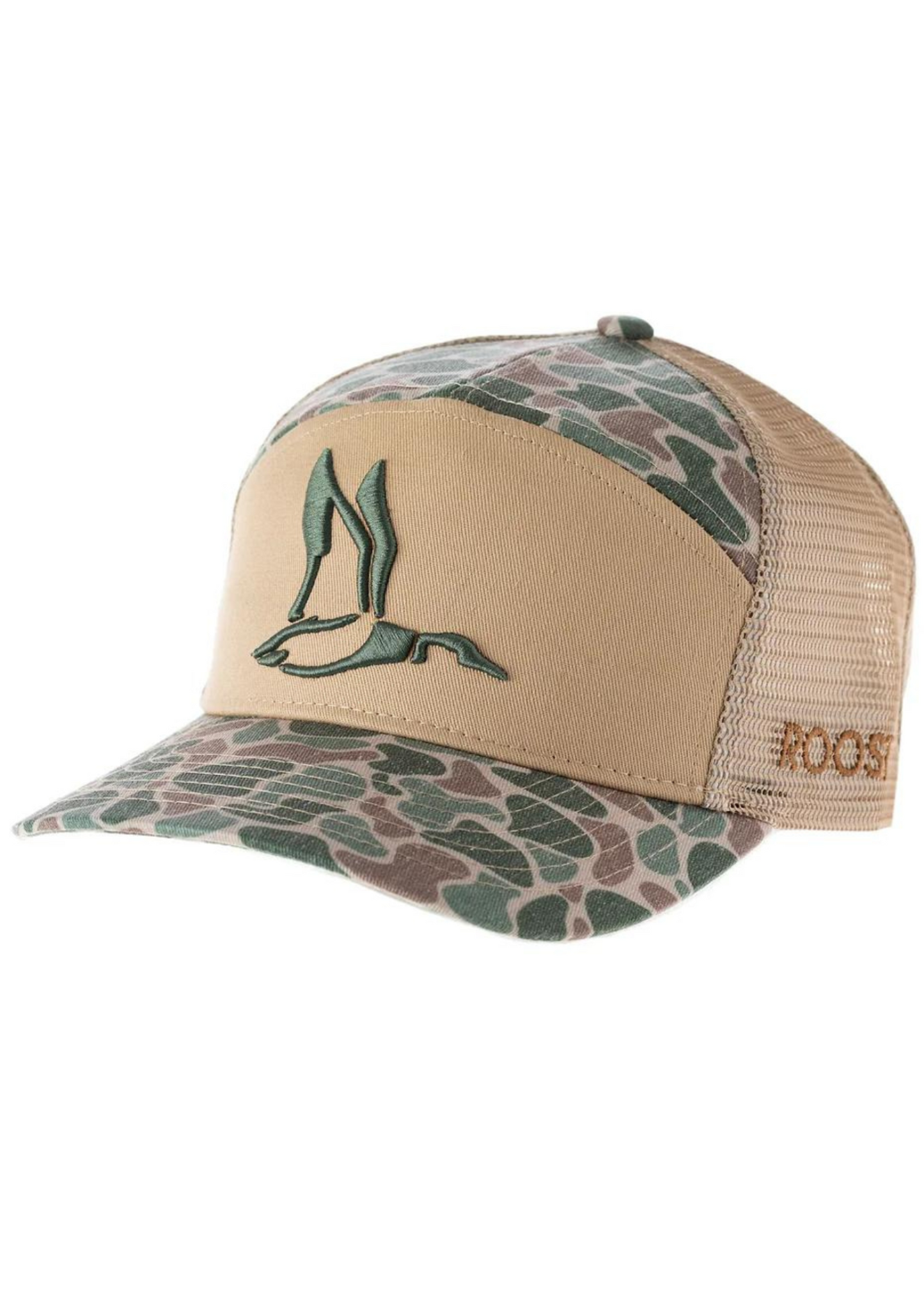 ROOST 7 PANEL 3D PUFF DUCK LOGO CAP-CAMO