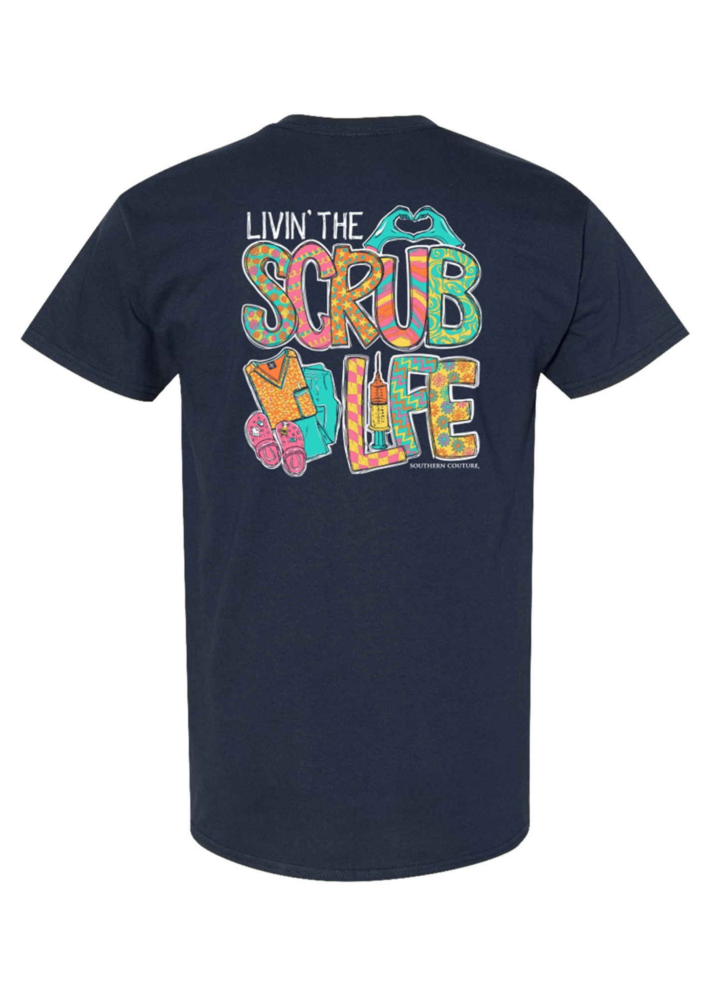 PATTERN LETTER SCRUB LIFE-NAVY DIS