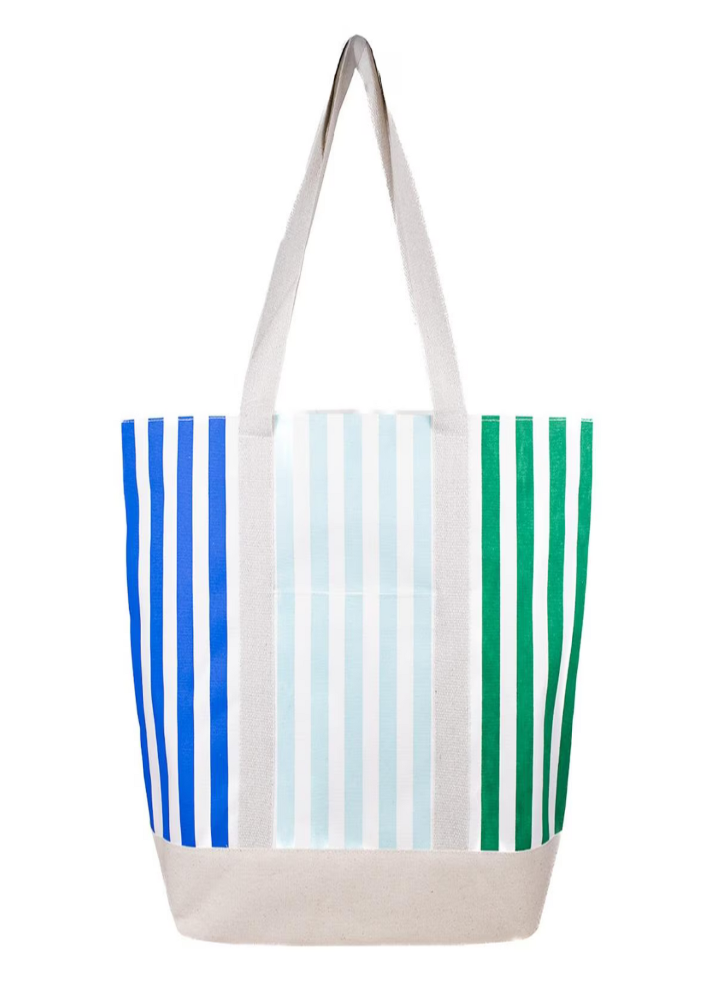 Megan Tote White/Blue/Emerald