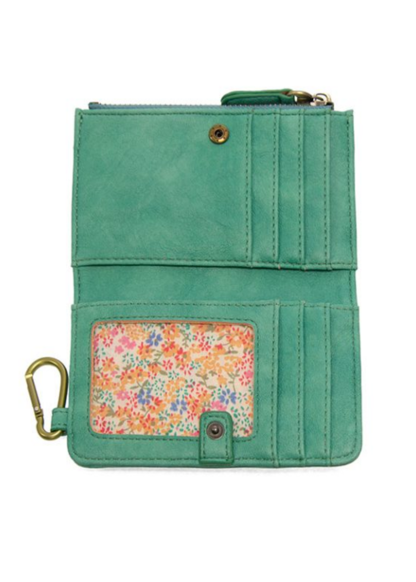 BOBBIE BIFOLD WALLET CARABINER-TURQUOISE