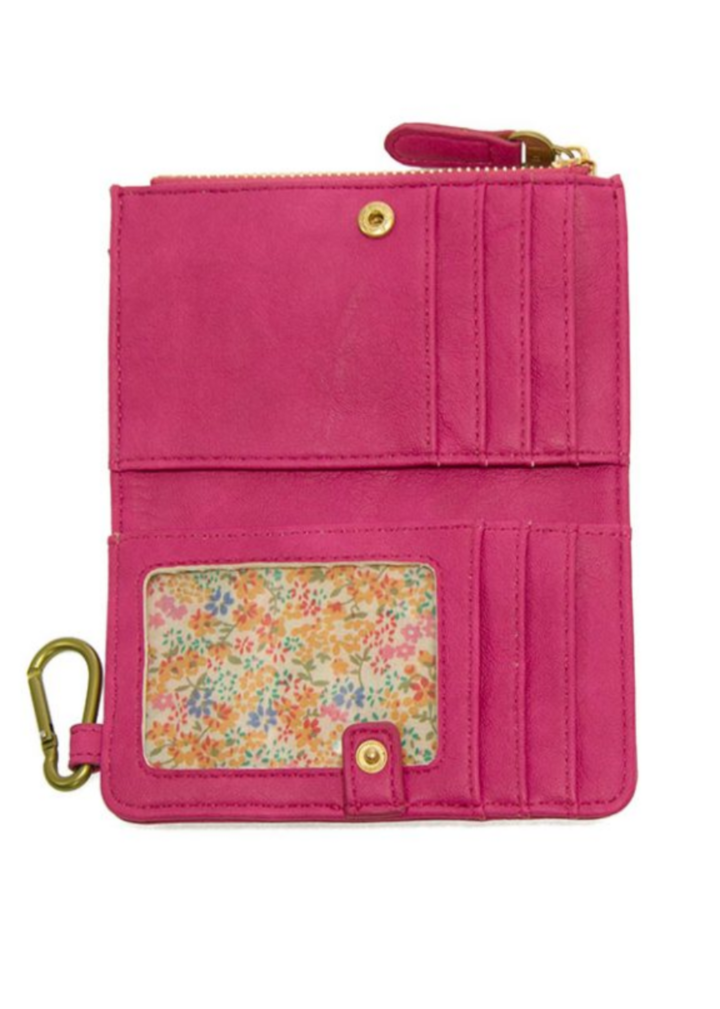 BOBBIE BIFOLD WALLET CARABINER-CERISE