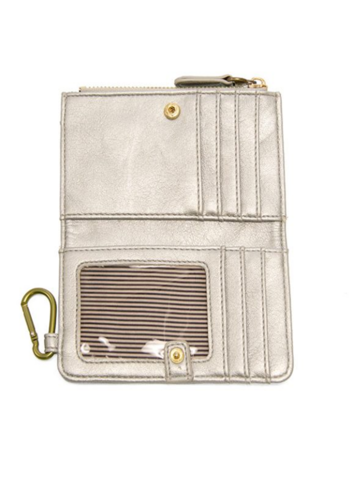 BOBBIE BIFOLD WALLET CARABINER-SILVER