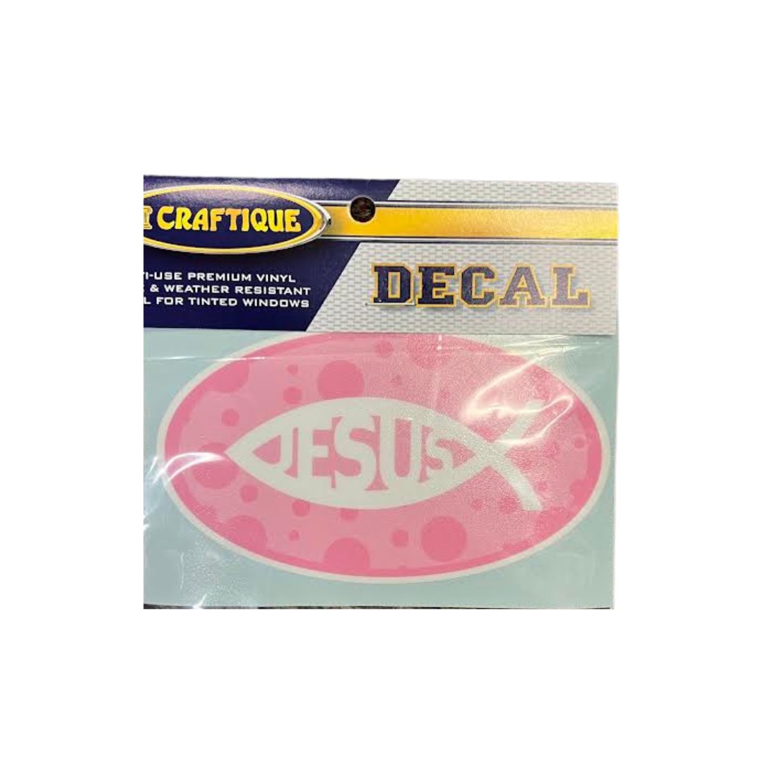 PINK POLKA DOT FISH DECAL