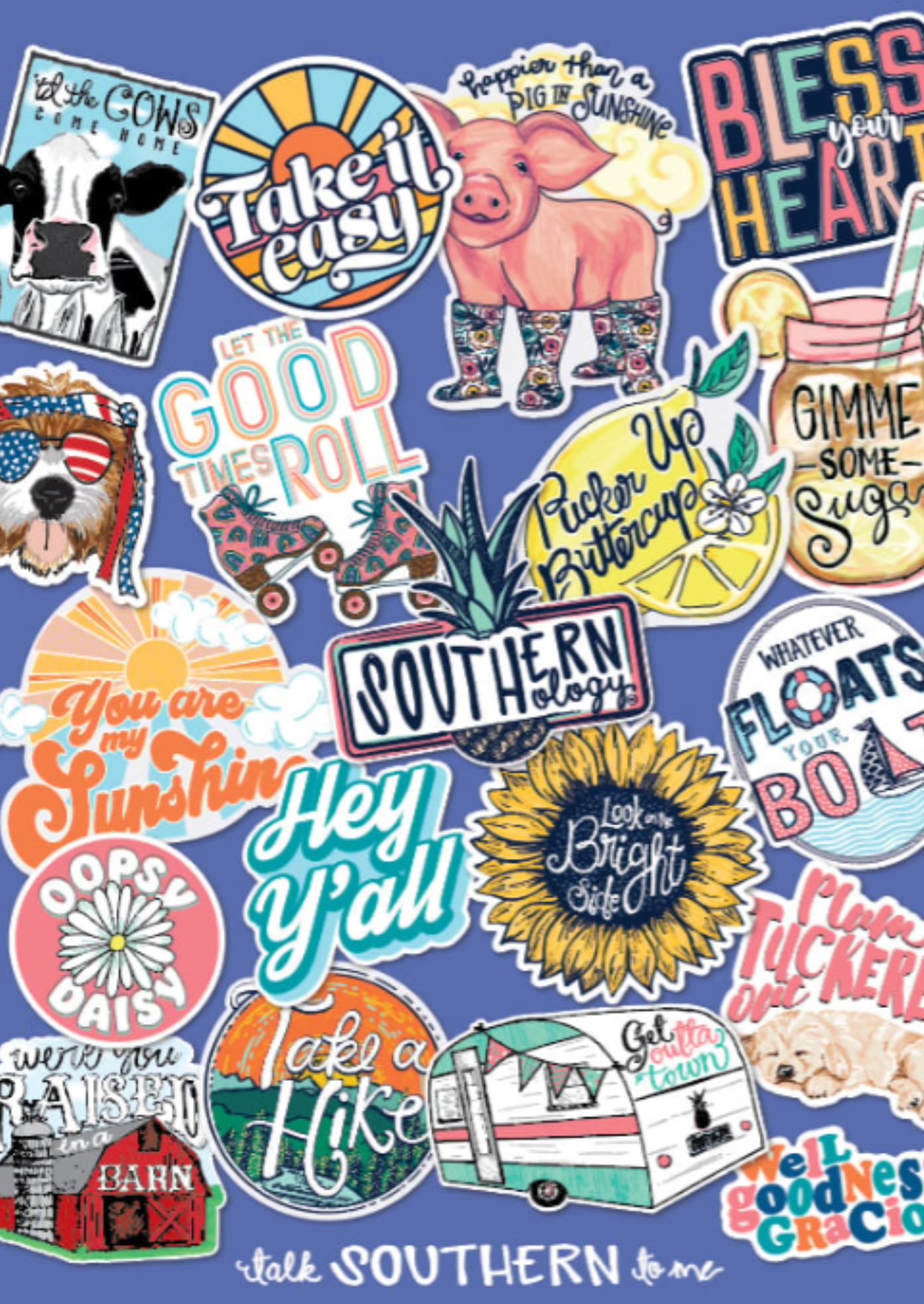 TALK SOUTHERN TO ME DECALS-BLUE