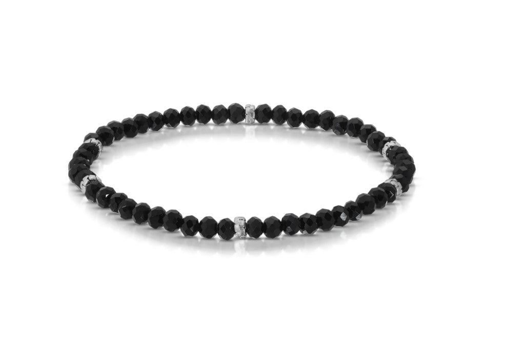PETITE CRYSTAL BEADED BRACELET - BLACK