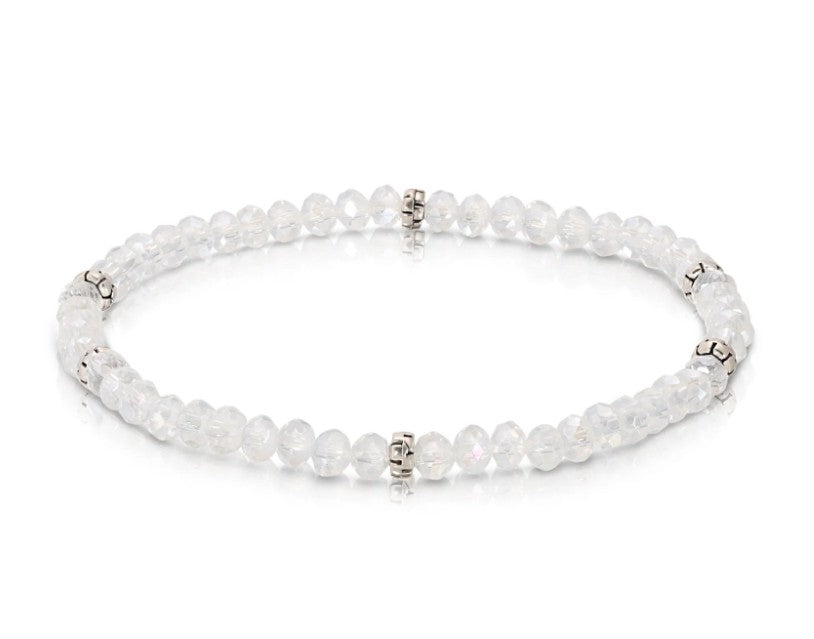 PETITE CRYSTAL BEADED BRACELET - CLEAR
