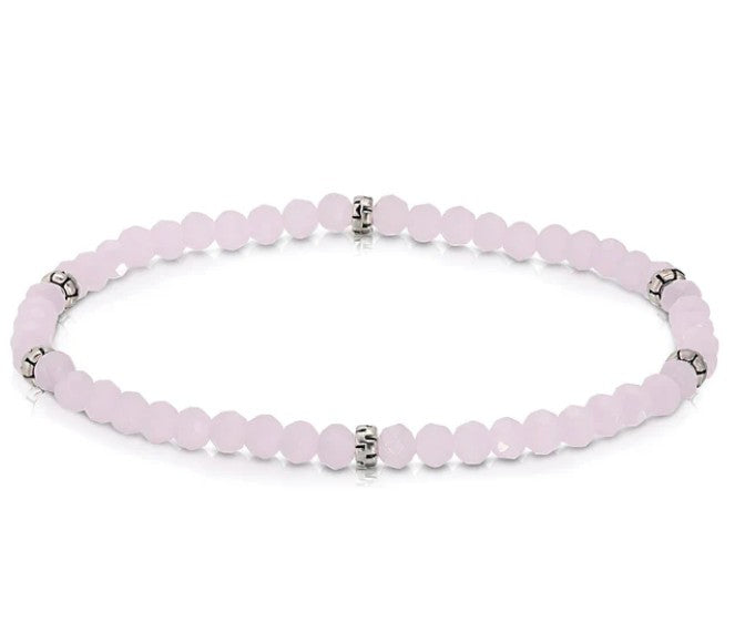 PETITE CRYSTAL BEADED BRACELET - SHELL PINK