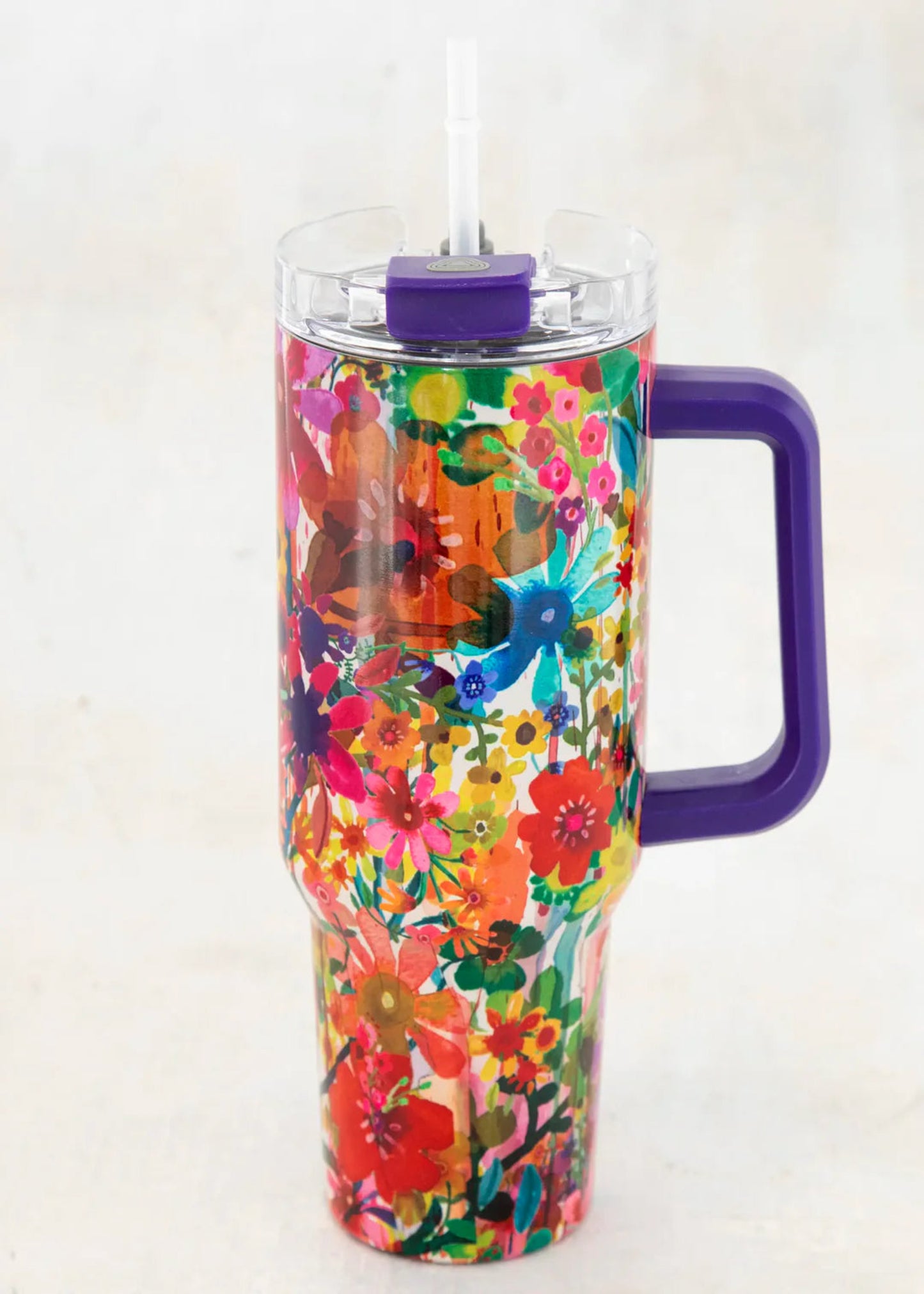 40 OZ TUMBLER: BRIGHT FLORAL GARDEN