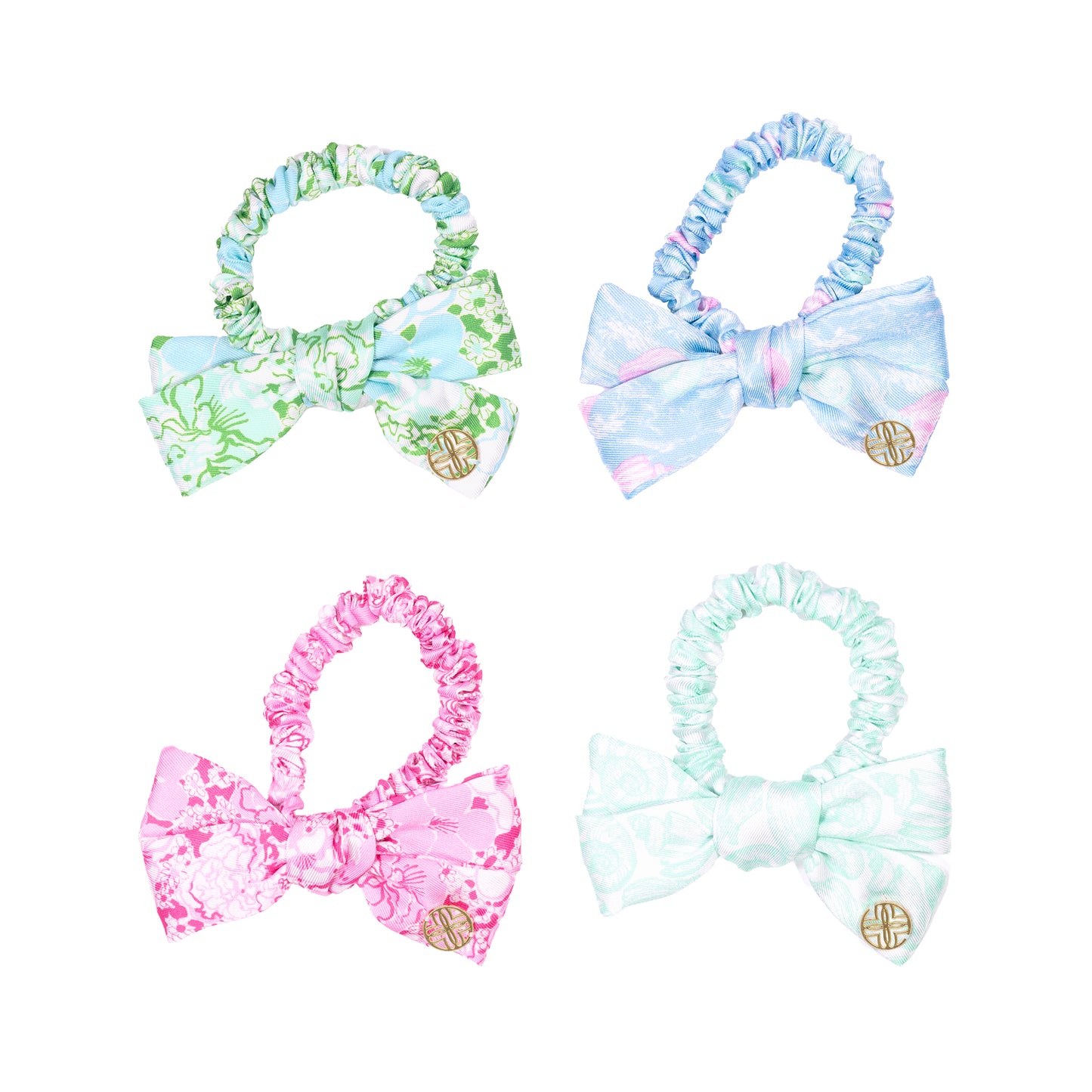 MINI SCRUNCHIE SET WITH BOW - ASSORTED