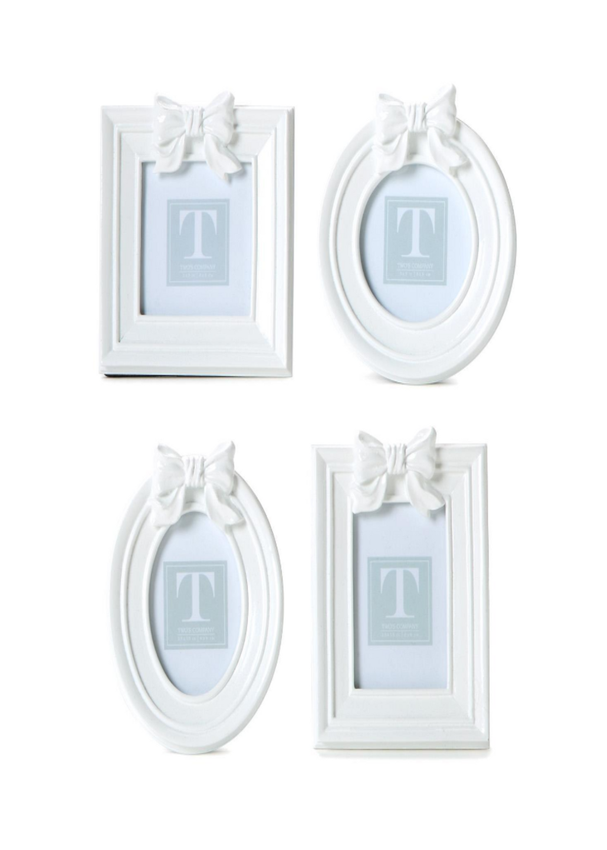 WHITE BOW PHOTO FRAMES