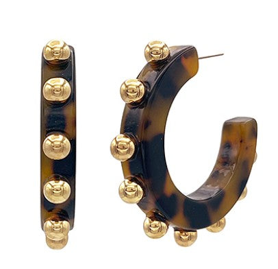 RESIN TORTOISE & BALL STATION HOOPS - TORTOISE/GOLD