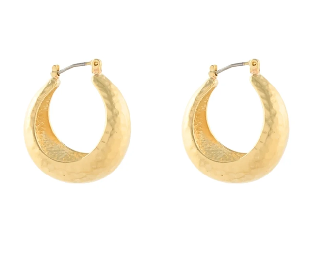 HAMMERED GRADUAL HOOPS- MATTEGOLD