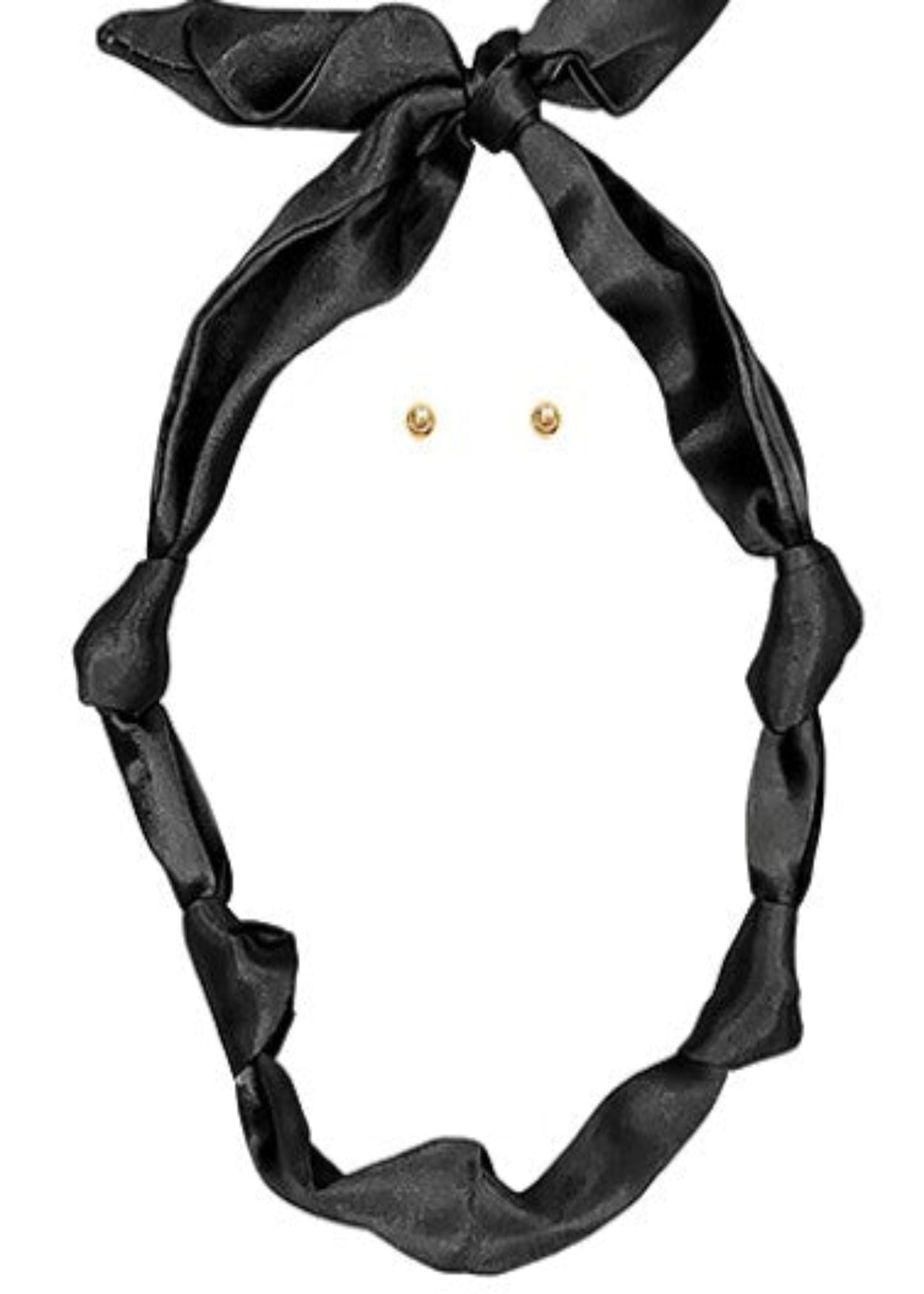 BLACK SCARF NECKLACE