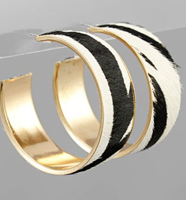 ANIMAL PRINT EARRINGS - ZEBRA