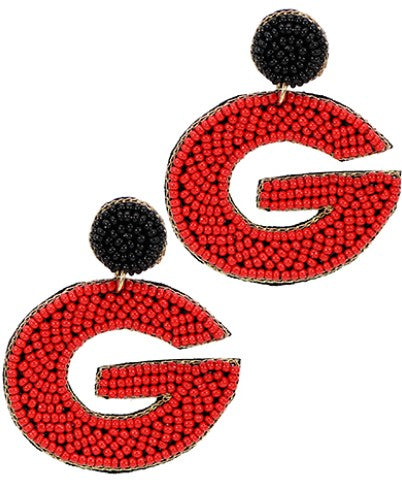 GEROGIA G EARRINGS - RED/BLACK