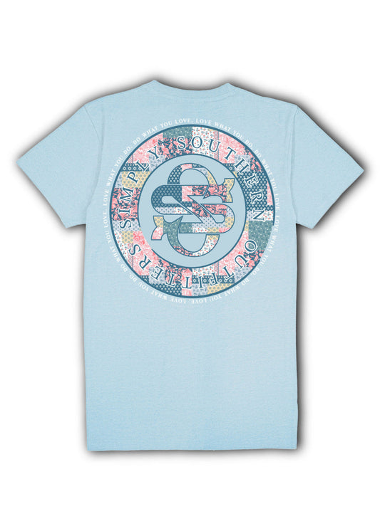 YOUTH QUILTED LOGO TEE-ICE