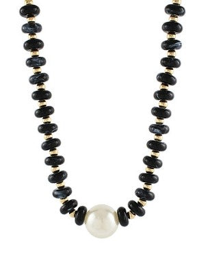 BLACK BEADED PEARL NECKLACE
