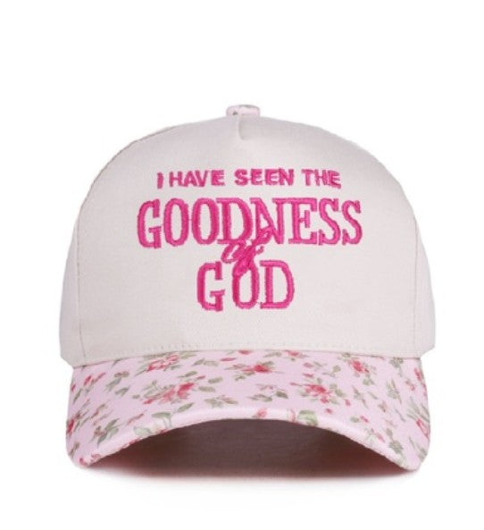 I have seen the goodness of god two-tone canvas cotton cap - floral