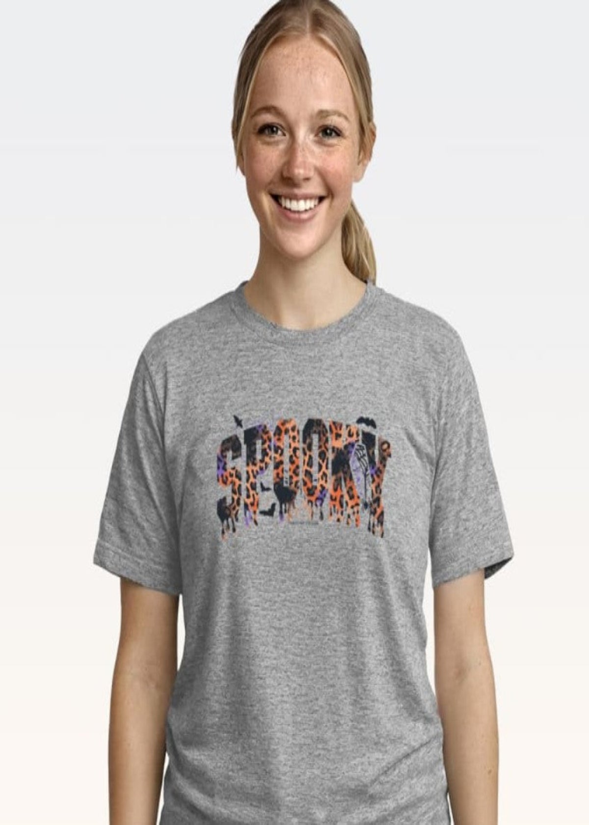 SOFT LEOPARD SPOOKY TSHIRT - SPORTS GREY