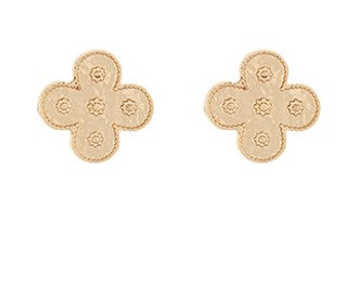 CLOVER TEXTURED METAL STUD - GOLD
