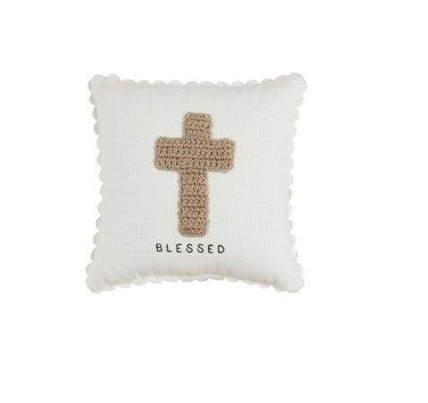 CROSS CROCHET MINI PILLOW