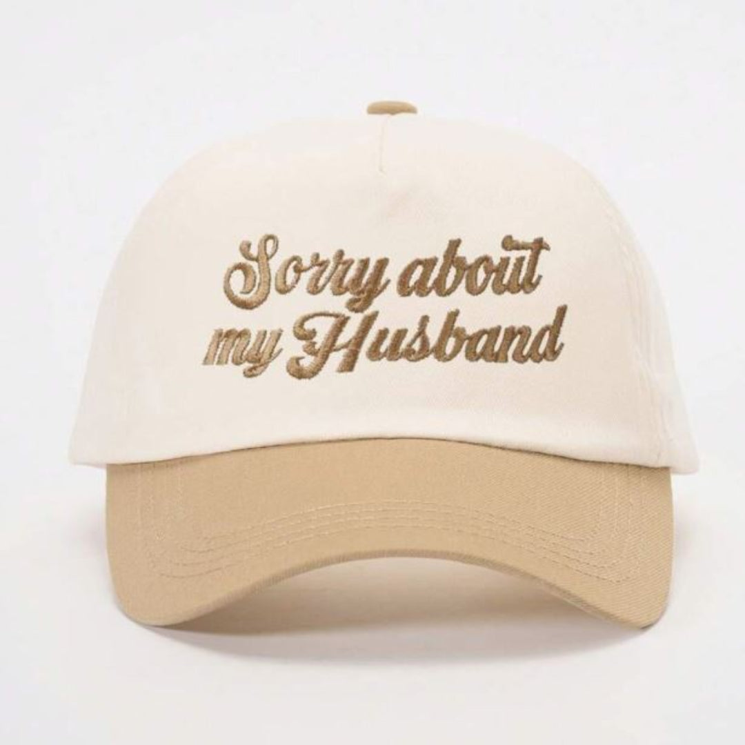 SORRY ABOUT MY HUSBAND - BROWN AND CREAM HAT