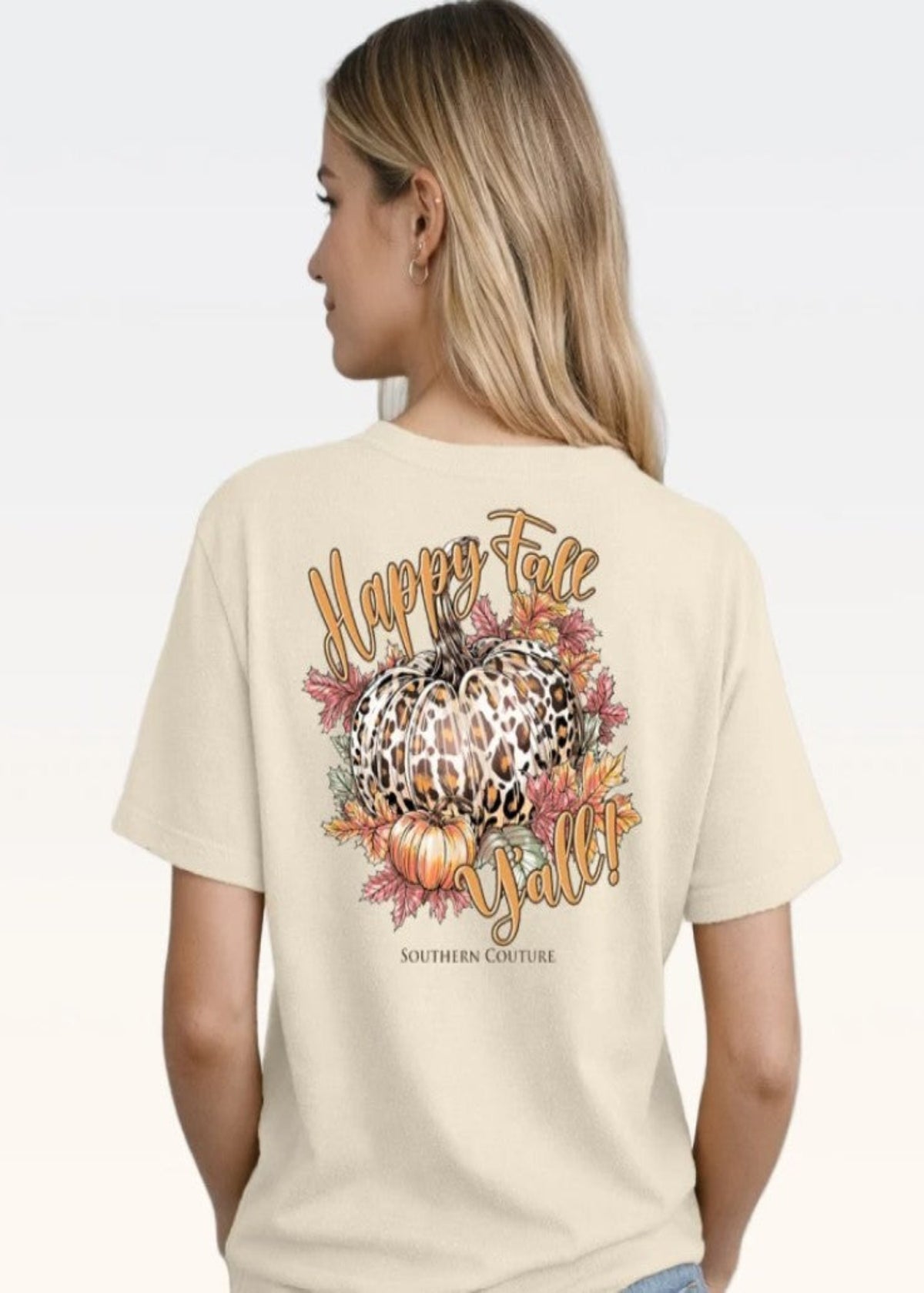 HAPPY FALL YALL TSHIRT - NATURAL