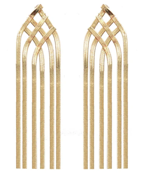 Snake Chain Fringe Earrings- GOLD
