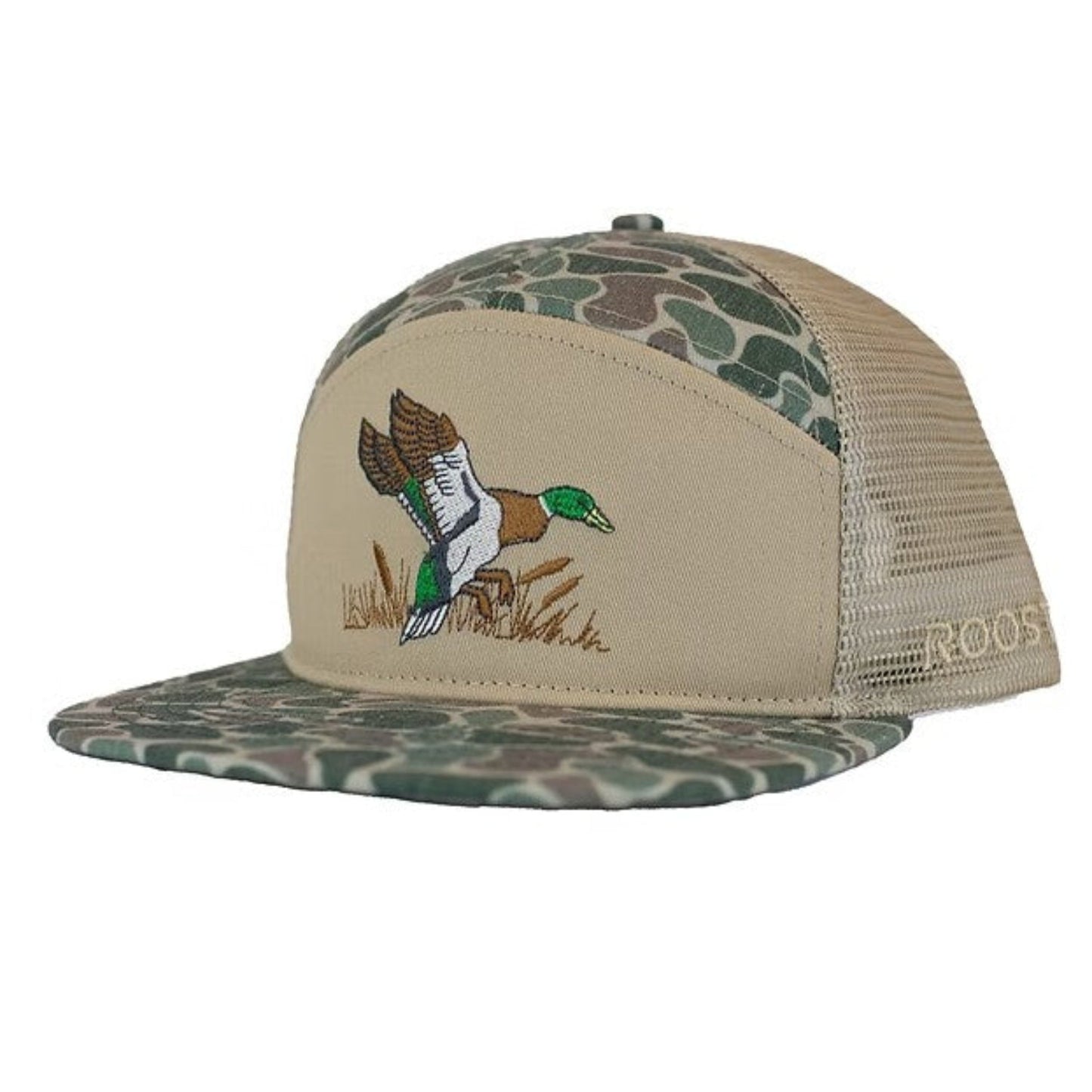 YOUTH ROOST 7 PANEL 3D PUFF FULL COLOR DUCK LOGO - CAMO