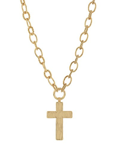 VINTAGE CROSS NECKLACE - GOLD