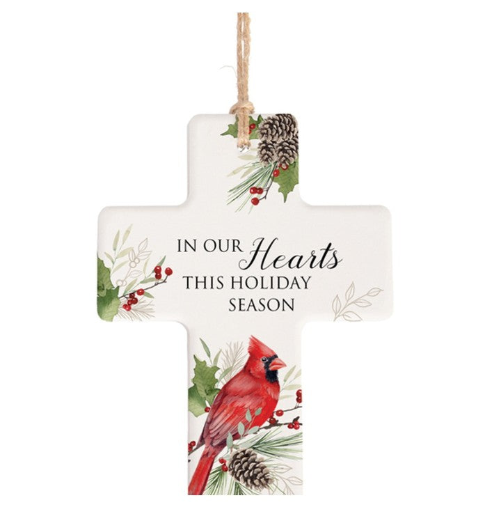 CHRISTMAS CROSS ORNAMENT - IN OUR HEARTS