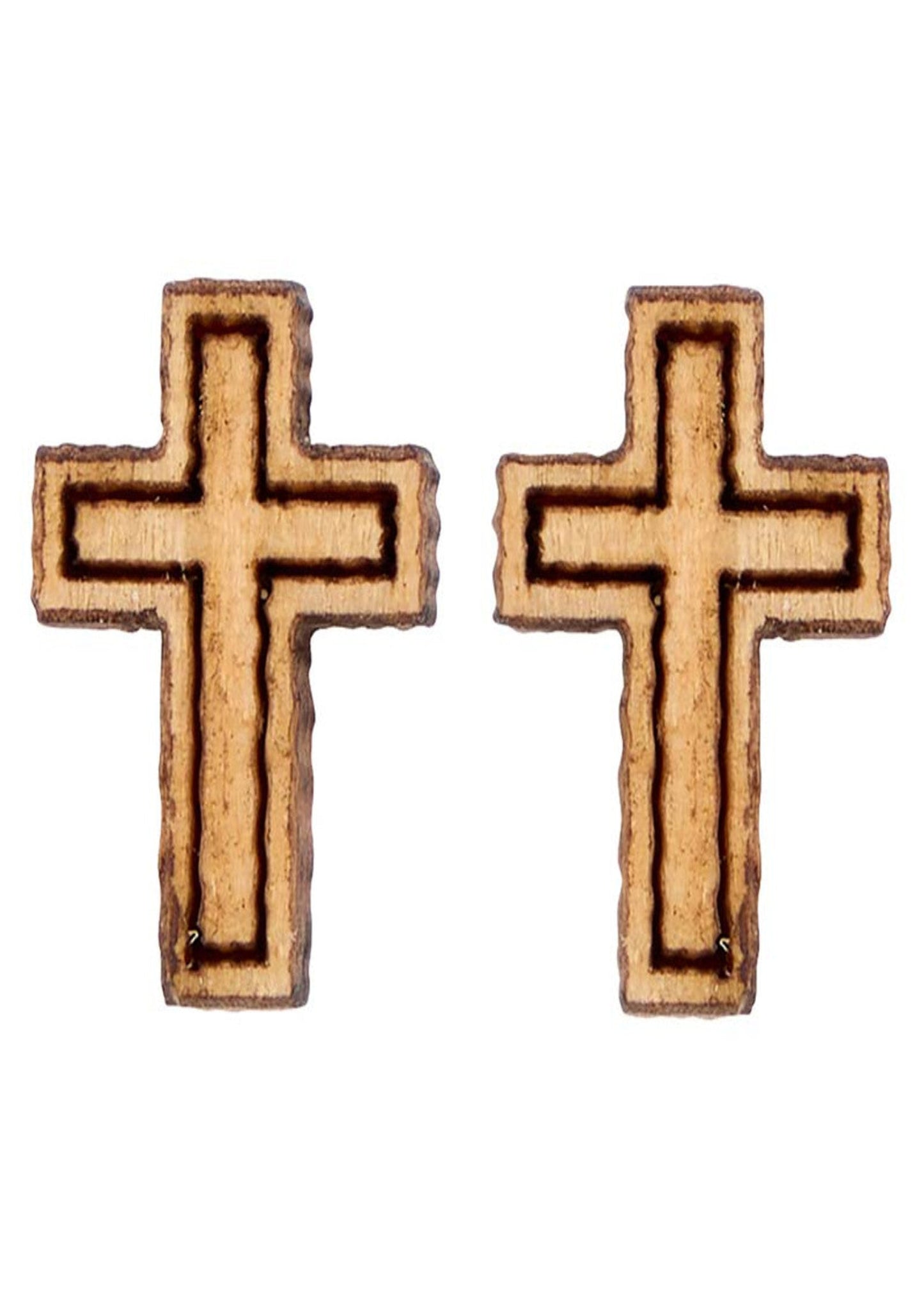 KINGDOM JEWELRY WOOD EARRING: CROSS
