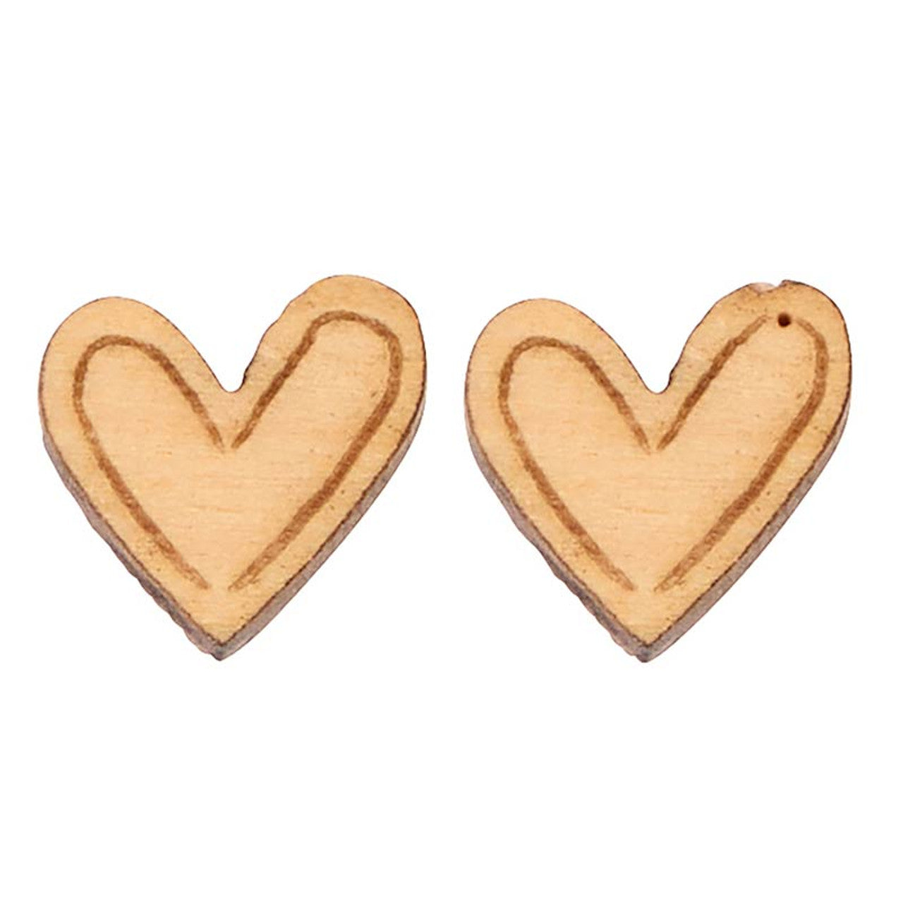 KINGDOM JEWELRY WOOD EARRING: HEART