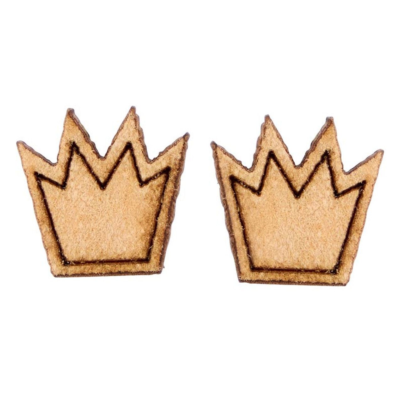 KINGDOM JEWELRY WOOD EARRING: CROWN