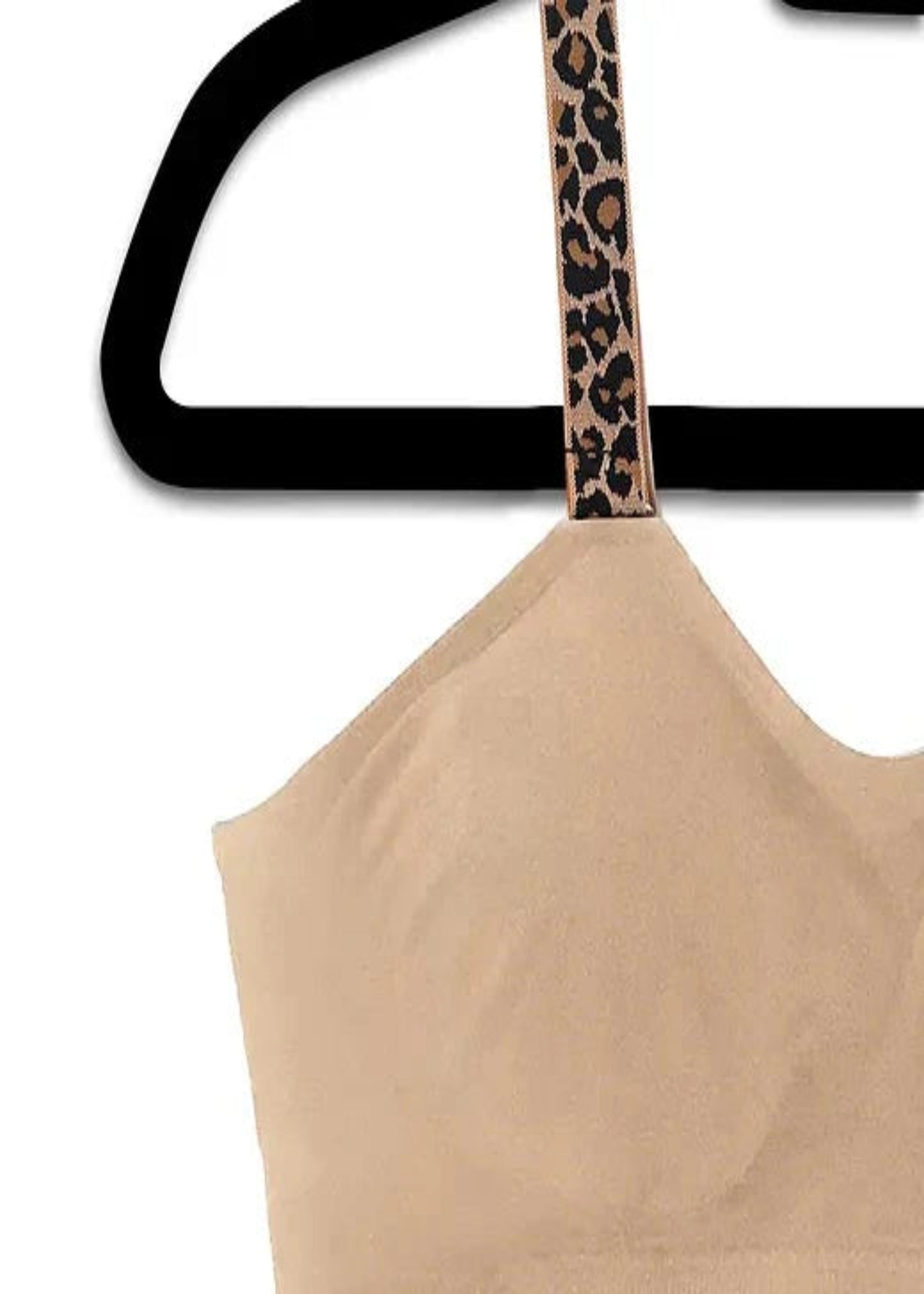 PLUS NUDE BRA WITH LEOPARD STRAPS