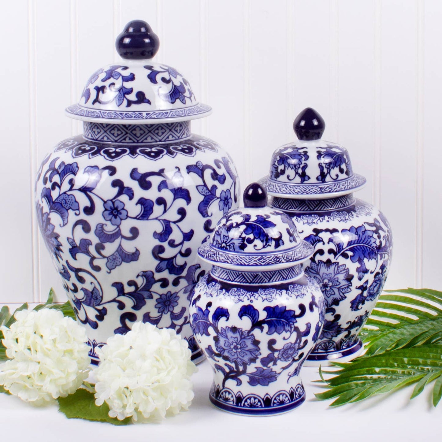 Porcelain Chinoiserie Ginger Jar - Large