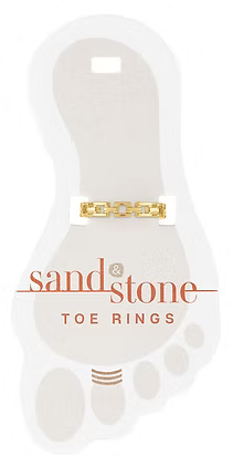 Gold Geometric Link Sand & Stone Toe Ring